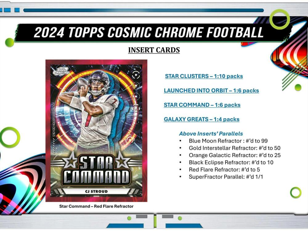 2024 Topps Cosmic Chrome Football Hobby Box Image 5
