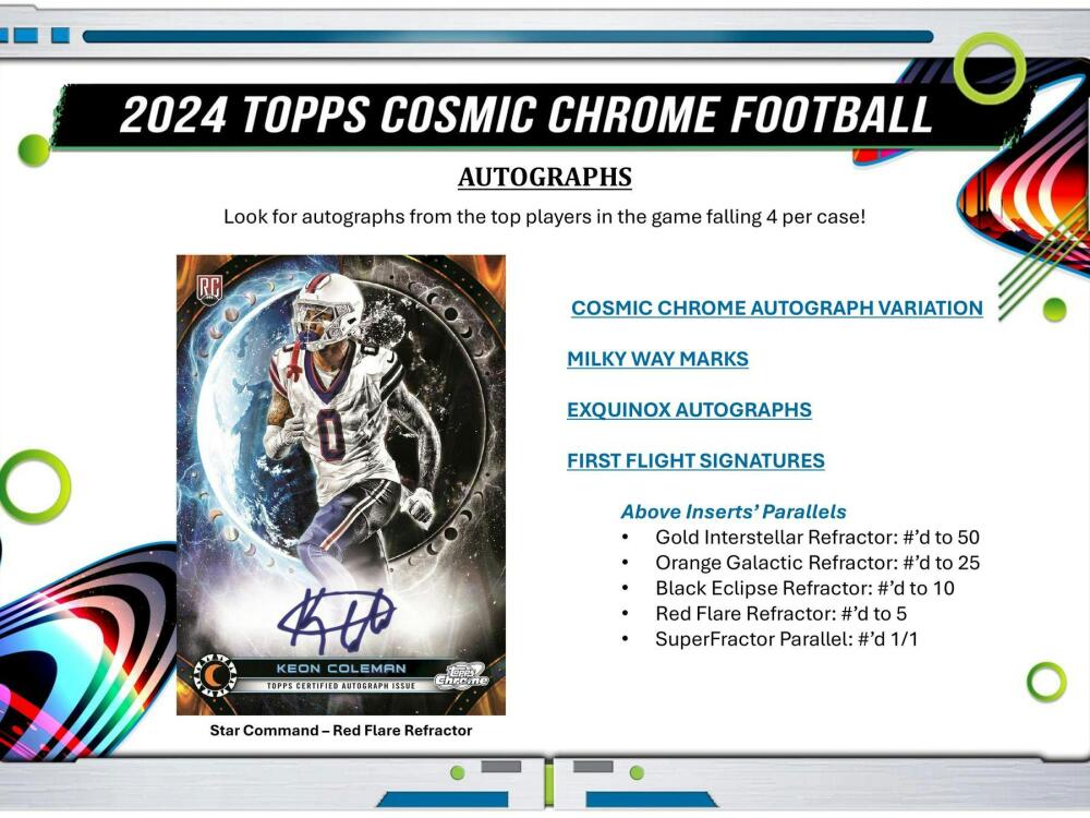 2024 Topps Cosmic Chrome Football Hobby Box Image 8