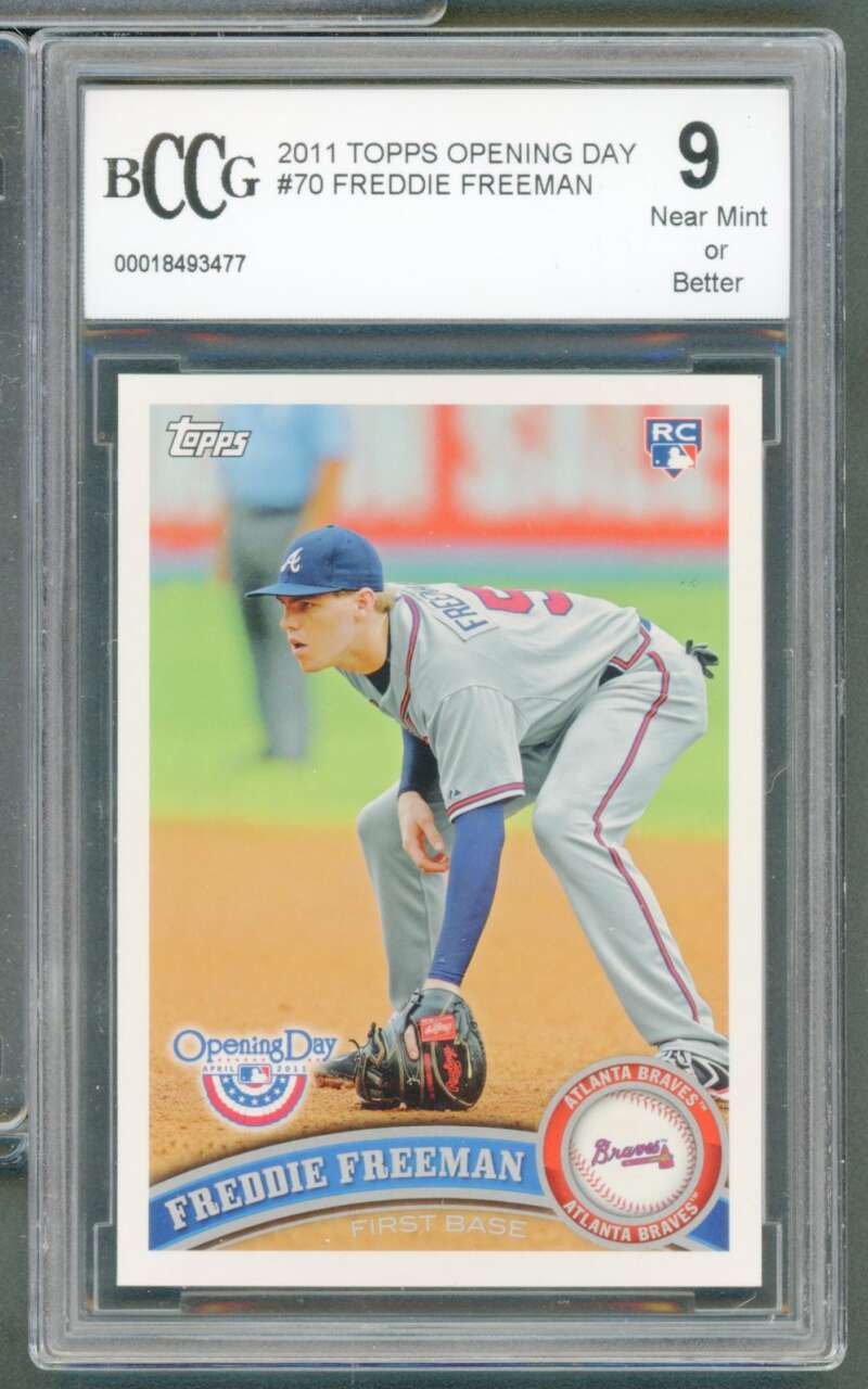 Freddie Freeman Rookie Card 2011 Topps Opening Day #70 BGS BCCG 9 Image 1