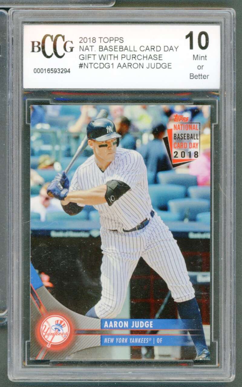 Aaron Judge Card 2018 Topps Nat Baseballl Card Day #Ntcdg1 BGS BCCG 10 Image 1