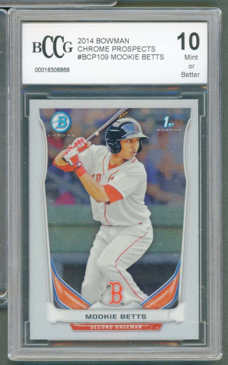 Mookie Betts Rookie Card 2014 Bowman Chrome Prospects #BCP109 BGS BCCG 10 Image 1