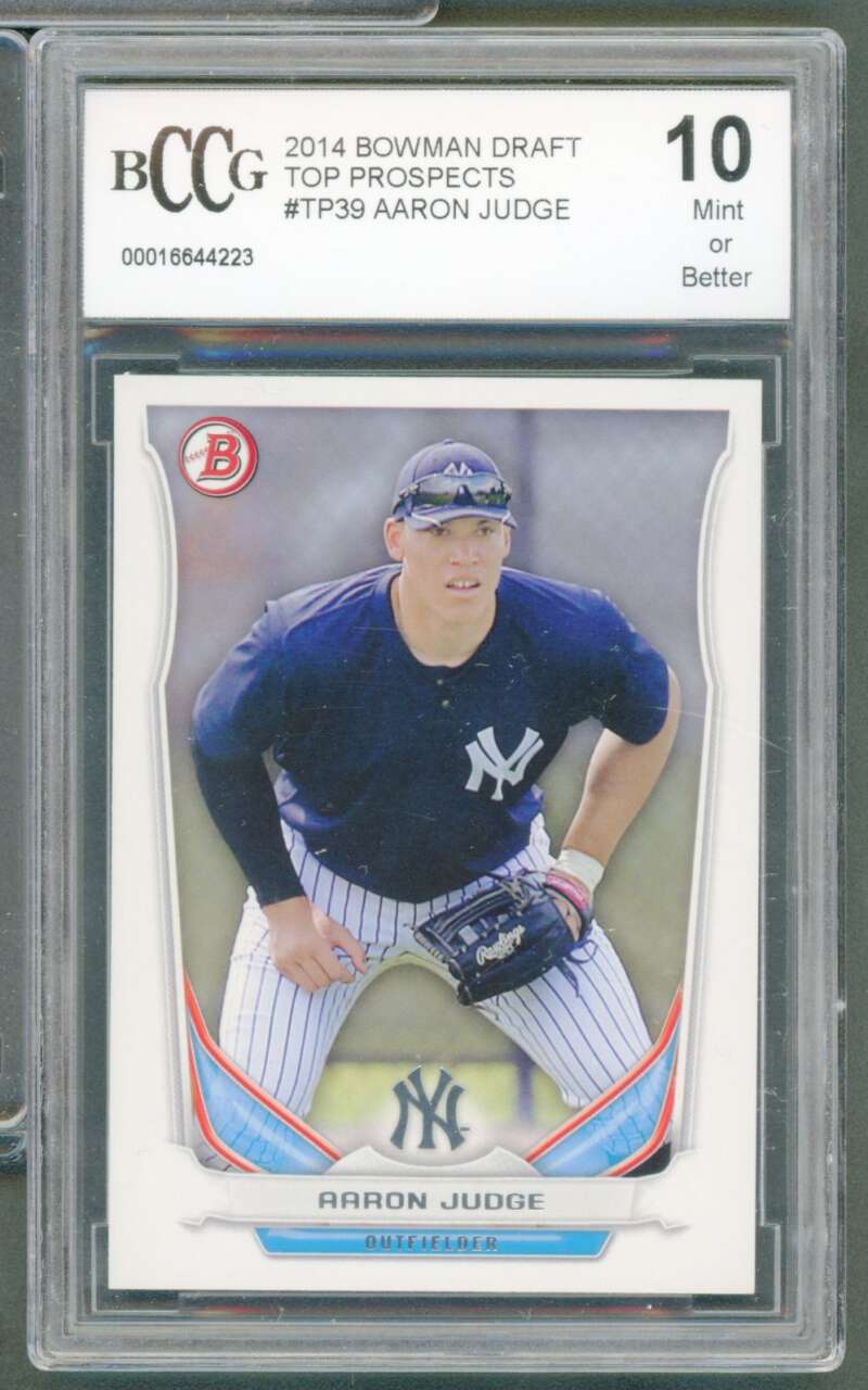 Aaron Judge Rookie Card 2014 Bowman Draft Top Prospects #TP39 BGS BCCG 10 Image 1