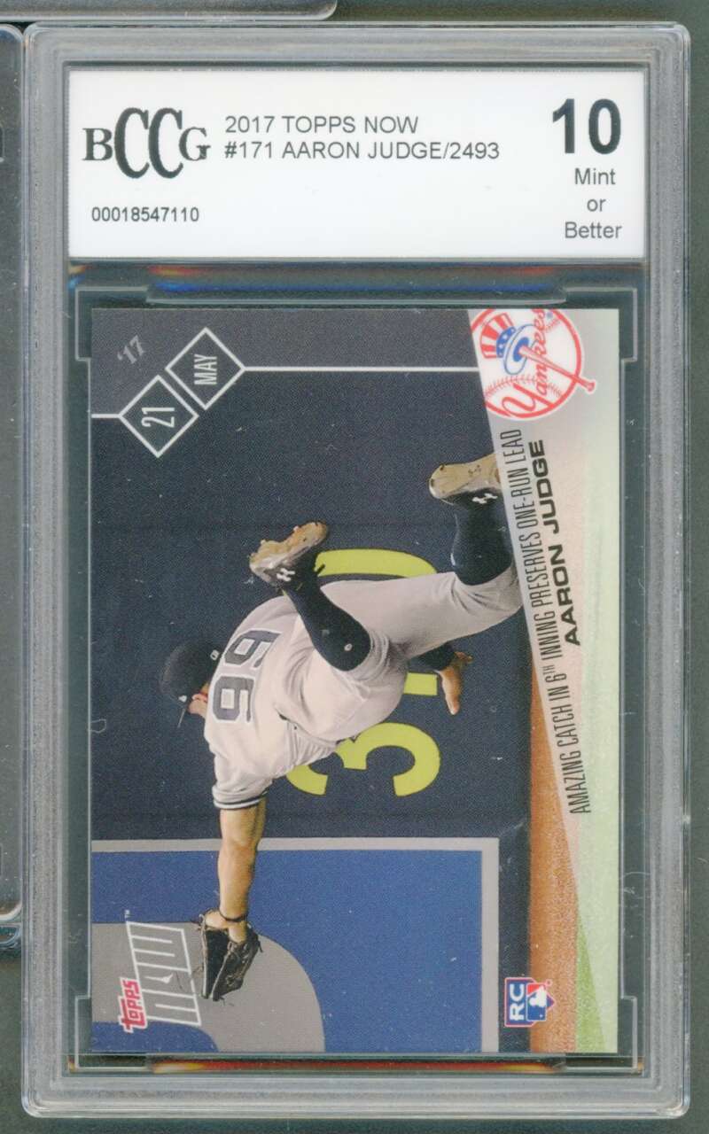 Aaron Judge Rookie Card 2017 Topps Now #171 BGS BCCG 10 Image 1