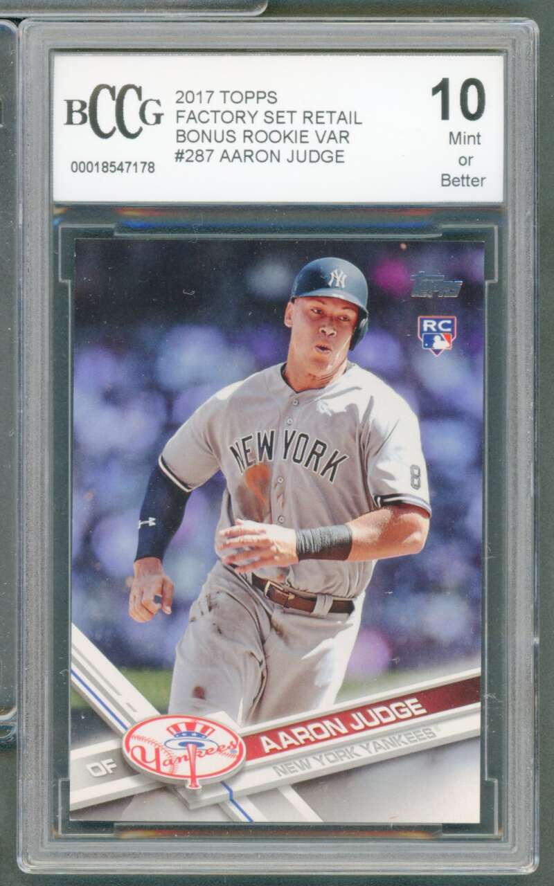 Aaron Judge Rookie Card 2017 Topps #287 BGS BCCG 10 Image 1