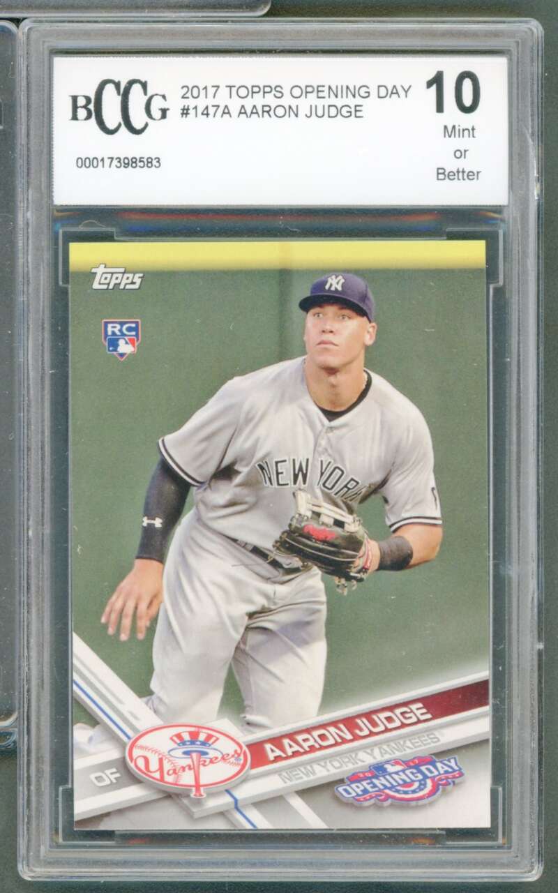 Aaron Judge Rookie Card 2017 Topps Opening Day #147A BGS BCCG 10 Image 1