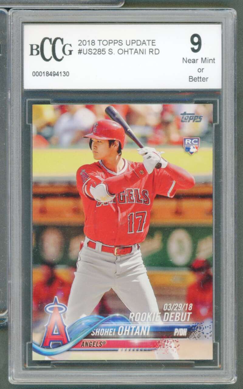 Shohei Ohtani Rookie Card 2018 Topps Update #US285 BGS BCCG 9 Image 1