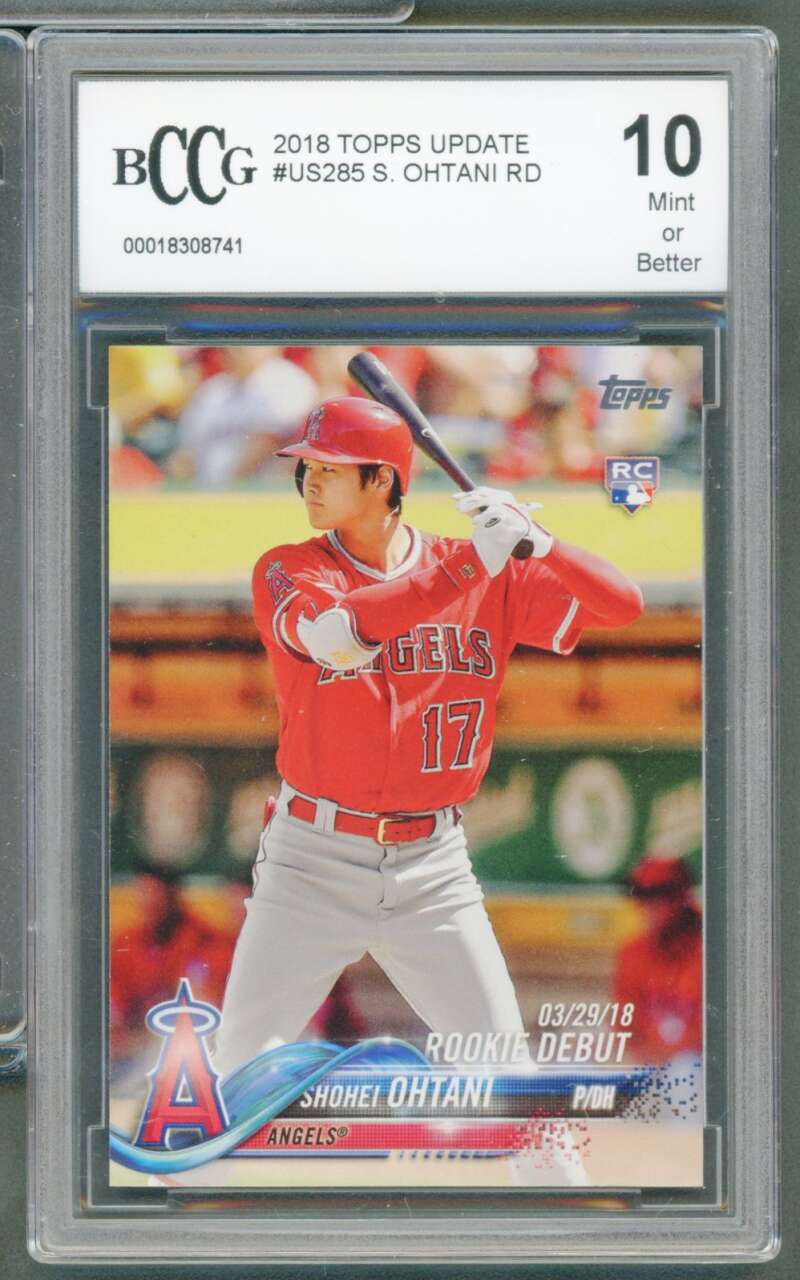 Shohei Ohtani Rookie Card 2018 Topps Update #US285 BGS BCCG 10 Image 1