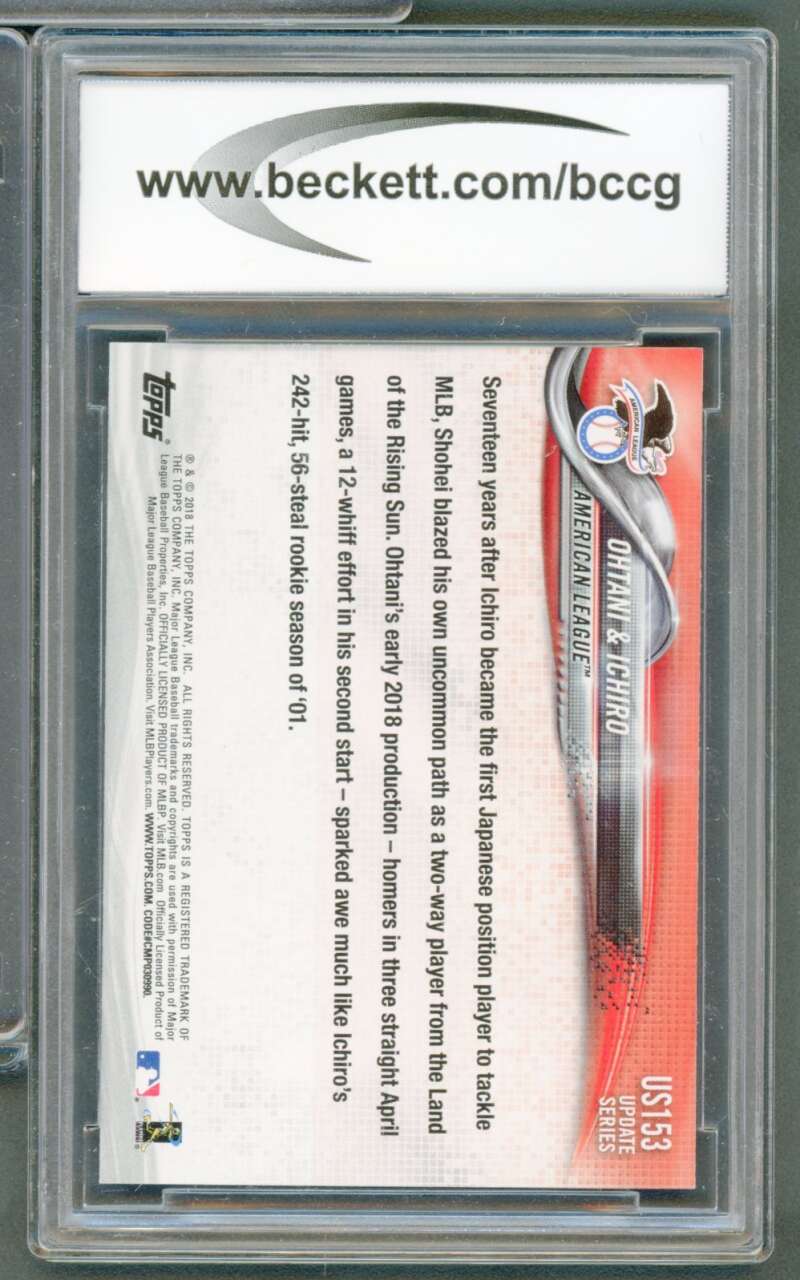Japan's Finest (Ohtani/Ichiro) Rookie Card 2018 Topps Update #US153 BGS BCCG 10 Image 2