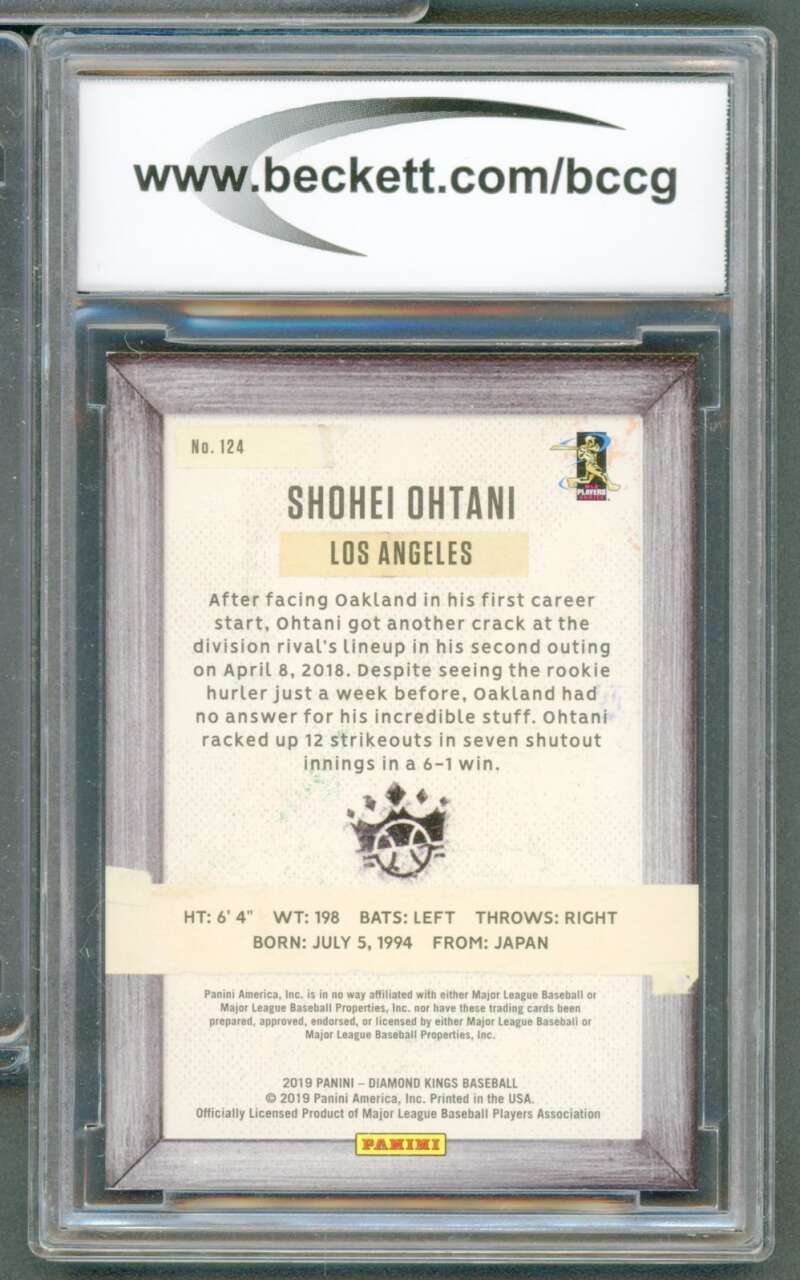 Shohei Ohtani Card 2019 Diamond Kings #124 BGS BCCG 10 Image 2
