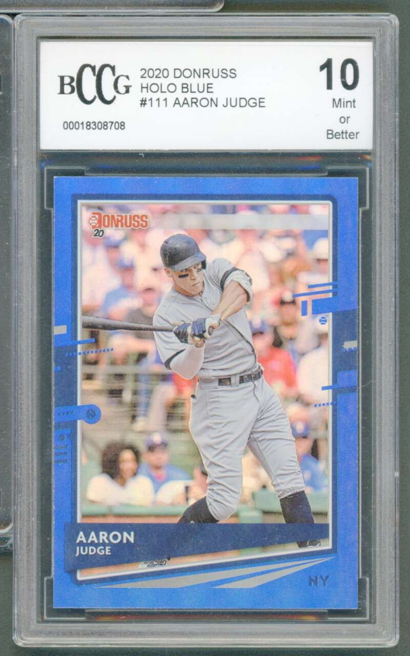Aaron Judge Card 2020 Donruss Holo Blue #111 BGS BCCG 10 Image 1