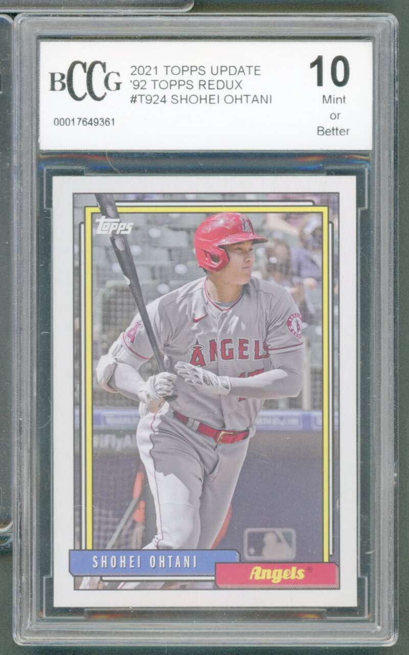 Shohei Ohtani Card 2021 Topps Update '92 Topps Redux #T924 BGS BCCG 10 Image 1
