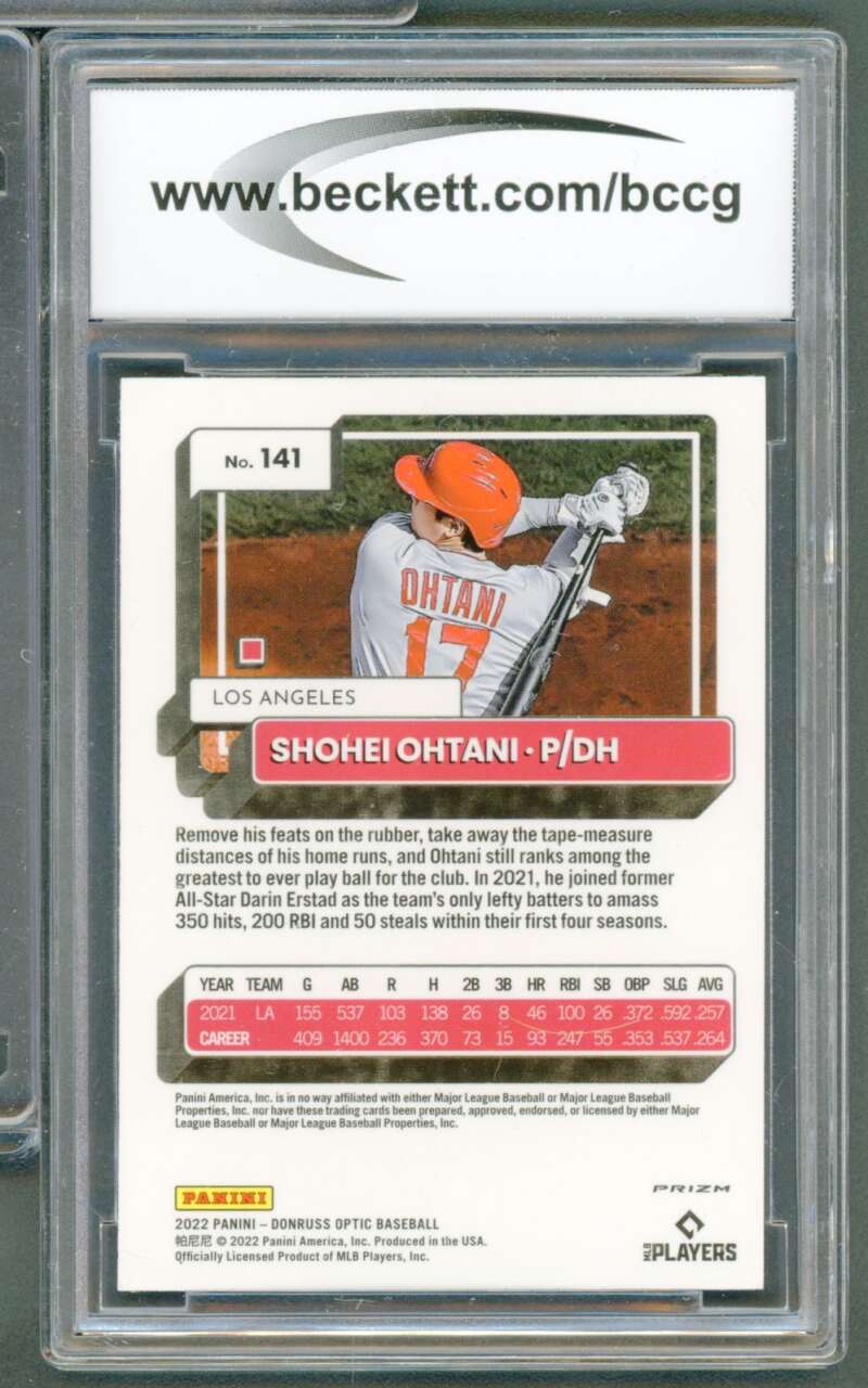 Shohei Ohtani Card 2022 Donruss Optic #141 BGS BCCG 10 Image 2