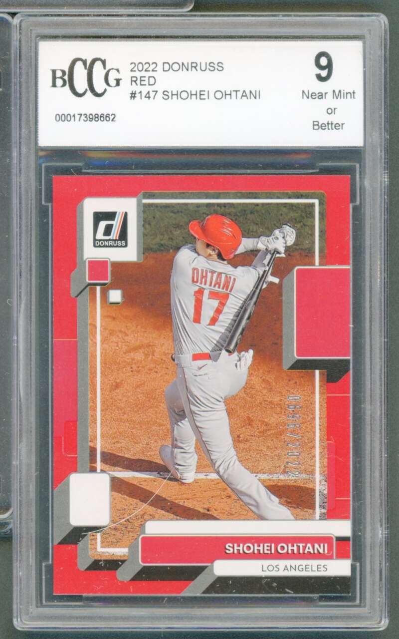 Shohei Ohtani Card 2022 Donruss Red #147 BGS BCCG 9 Image 1
