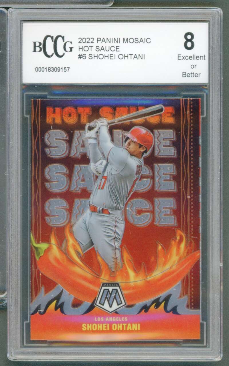 Shohei Ohtani Card 2022 Panini Mosaic Hot Sauce #6 BGS BCCG 8 Image 1
