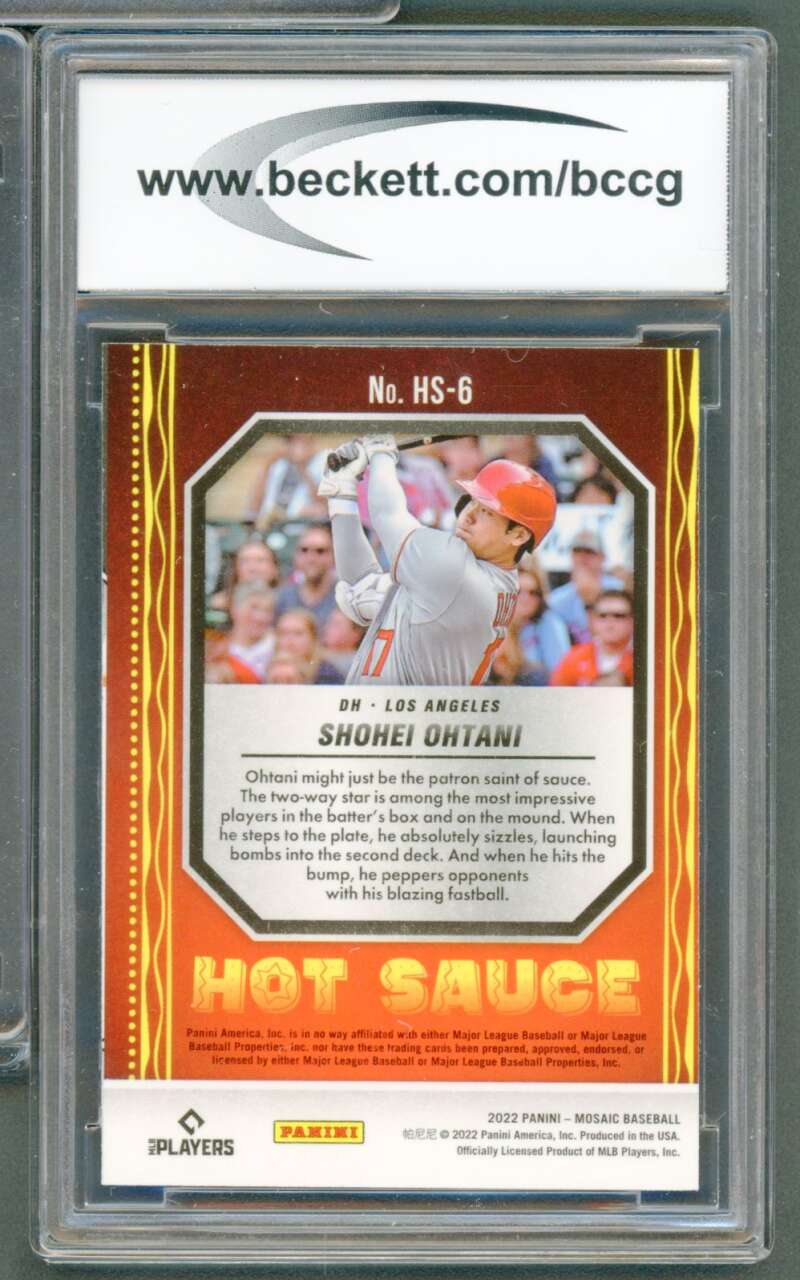 Shohei Ohtani Card 2022 Panini Mosaic Hot Sauce #6 BGS BCCG 8 Image 2