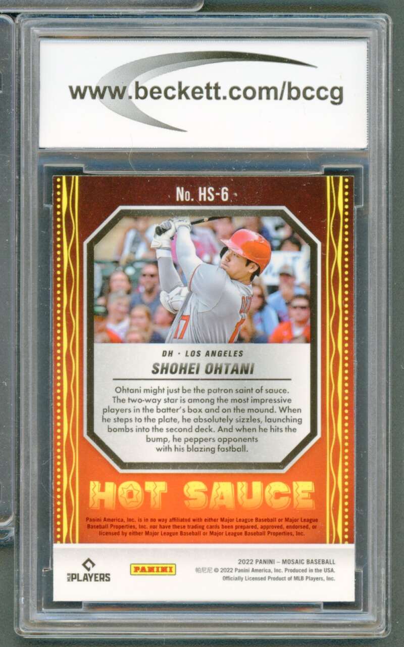 Shohei Ohtani Card 2022 Panini Mosaic Hot Sauce #6 BGS BCCG 10 Image 2