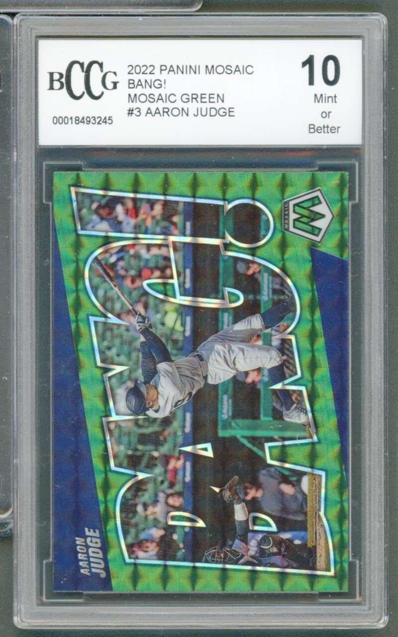 Aaron Judge Card 2022 Panini Mosaic Bang Green #3 BGS BCCG 10 Image 1