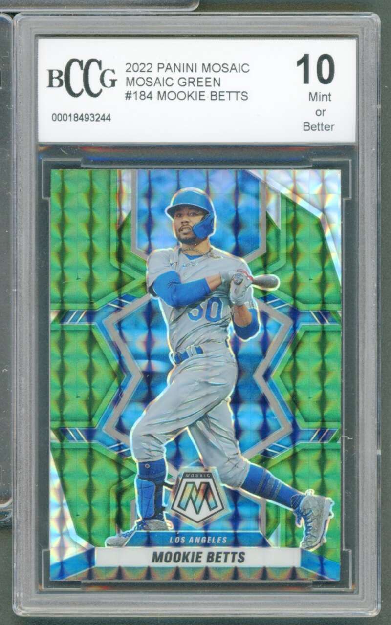 Mookie Betts Card 2022 Panini Mosaic Green #184 BGS BCCG 10 Image 1