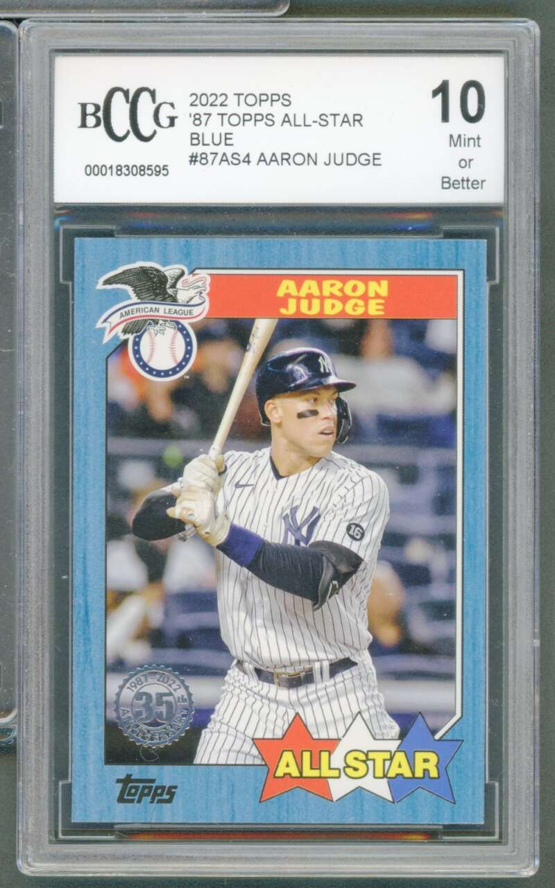 Aaron Judge Card 2022 Topps 87 All-Star Blue #87As4 BGS BCCG 10 Image 1
