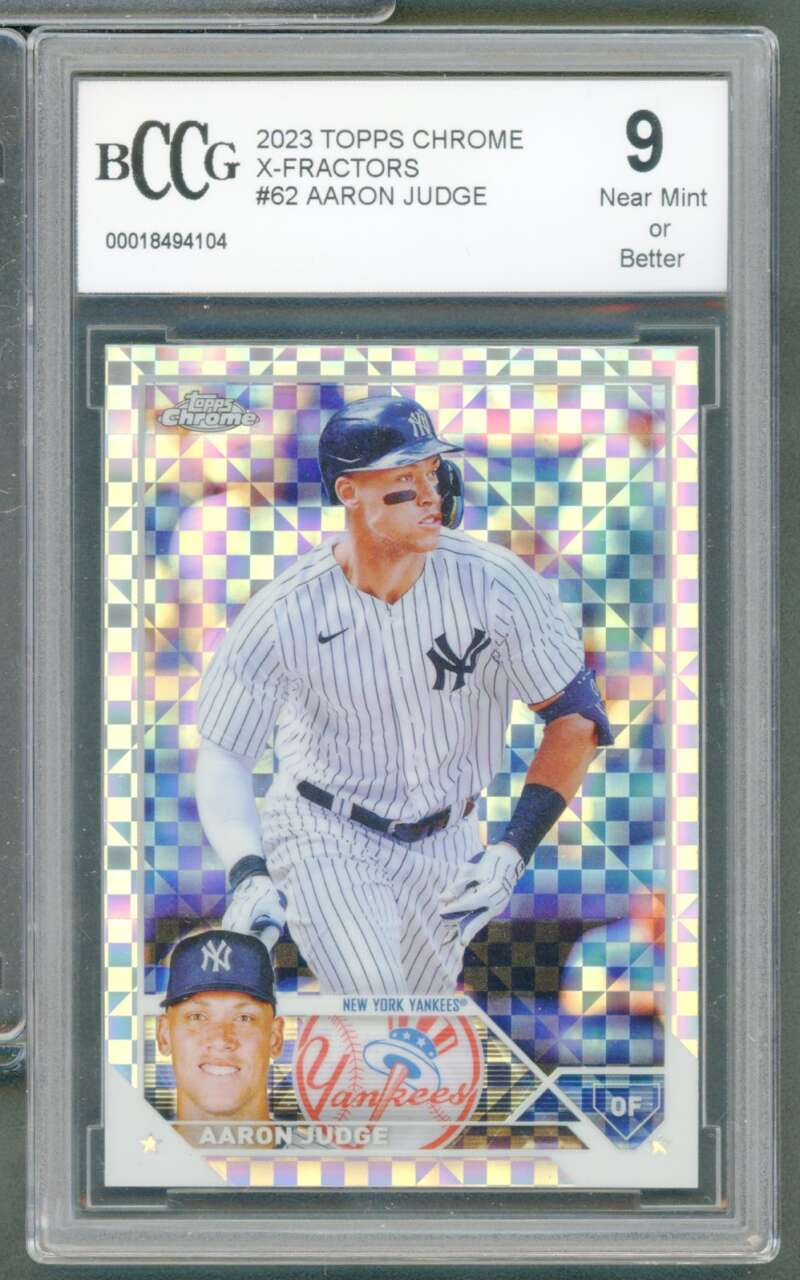 Aaron Judge Card 2023 Topps Chrome X-Fractors #62 BGS BCCG 9 Image 1