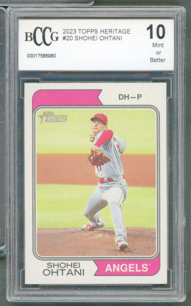 Shohei Ohtani Card 2023 Topps Heritage #20 BGS BCCG 10 Image 1