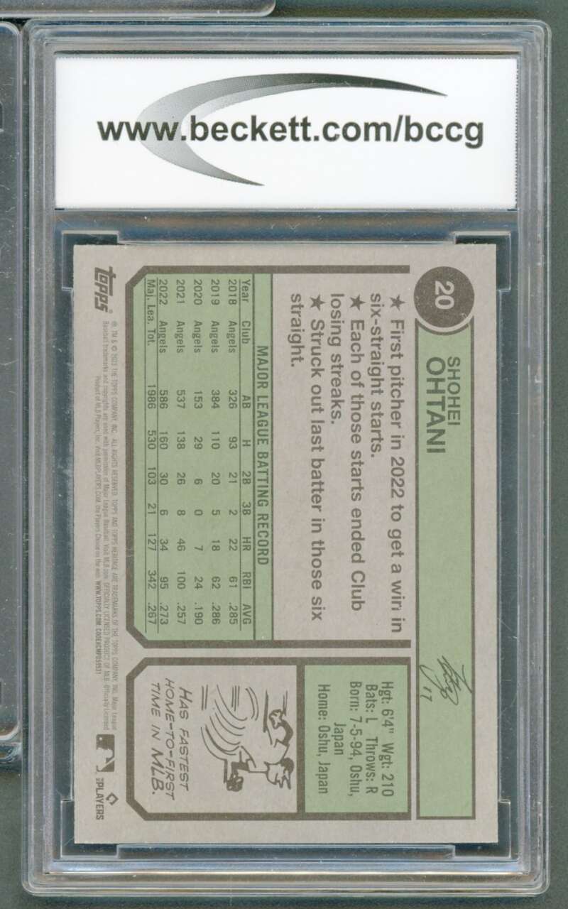 Shohei Ohtani Card 2023 Topps Heritage #20 BGS BCCG 10 Image 2