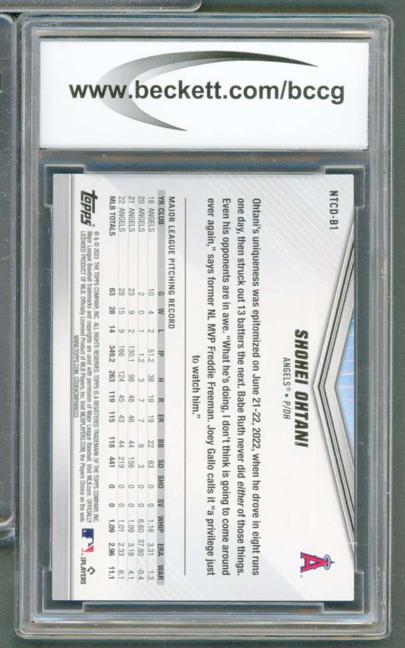 Shohei Ohtani Card 2023 Topps Int Trading Card Day #Ntcdb1 BGS BCCG 9 Image 2