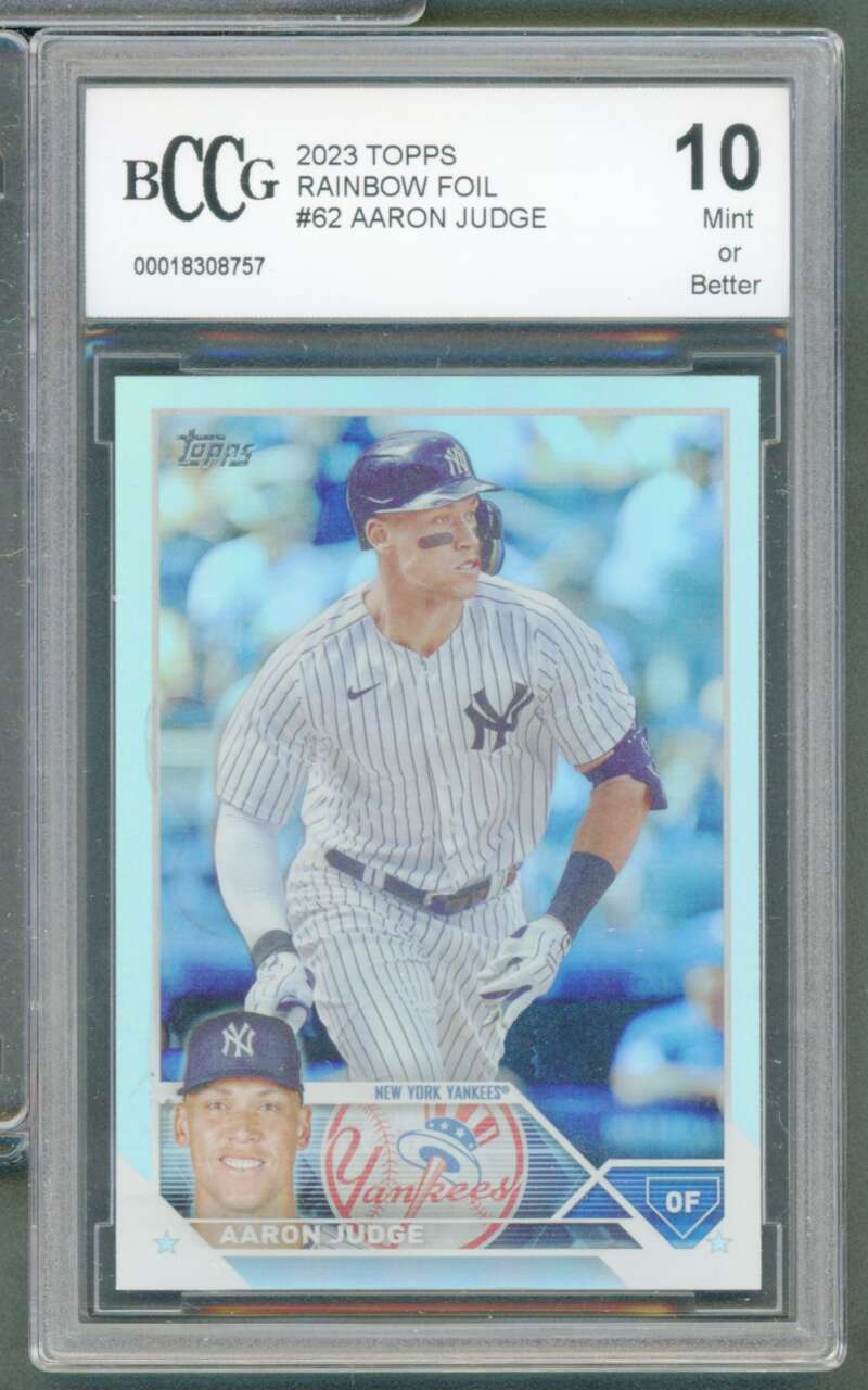 Aaron Judge Card 2023 Topps Rainbow Foil #62 BGS BCCG 10 Image 1