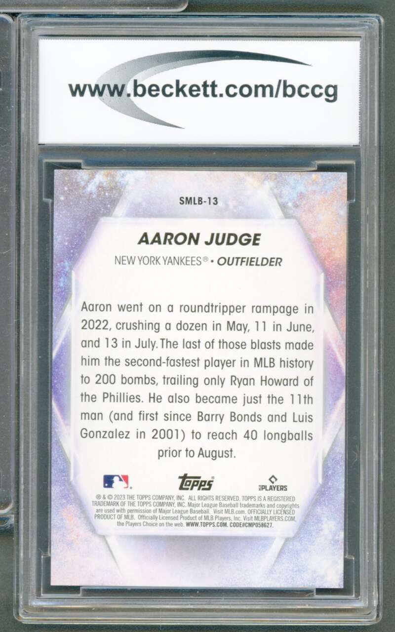 Aaron Judge Card 2023 Topps #SMLB13 BGS BCCG 10 Image 2