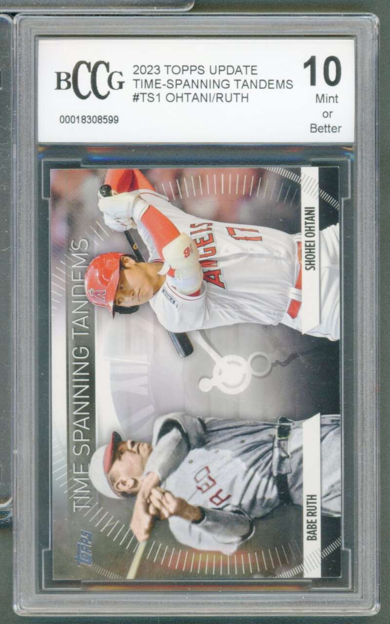 Shohei Ohtani/Babe Ruth Card 2023 Topps Update #TS1 BGS BCCG 10 Image 1