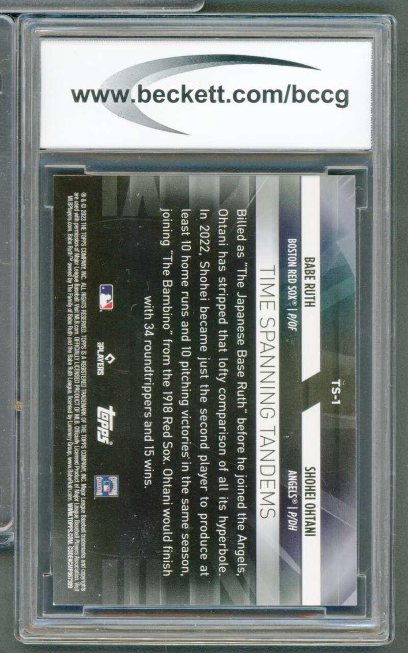 Shohei Ohtani/Babe Ruth Card 2023 Topps Update #TS1 BGS BCCG 10 Image 2