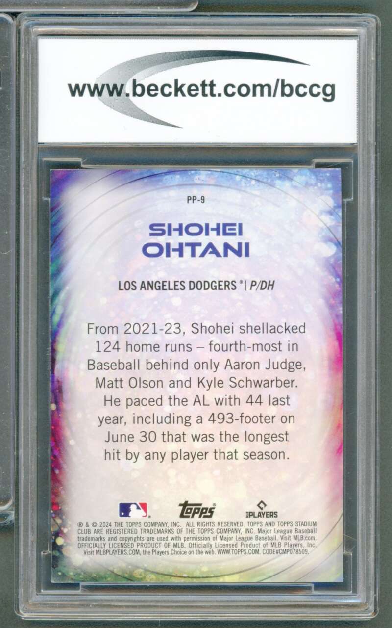 Shohei Ohtani Card 2024 Stadium Club #PP9 BGS BCCG 10 Image 2
