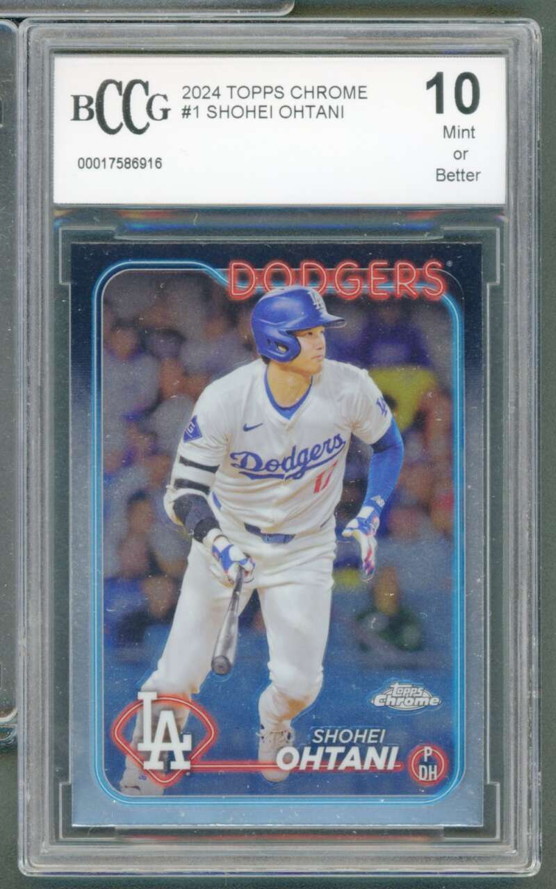 Shohei Ohtani Card 2024 Topps Chrome #1 BGS BCCG 10 Image 1