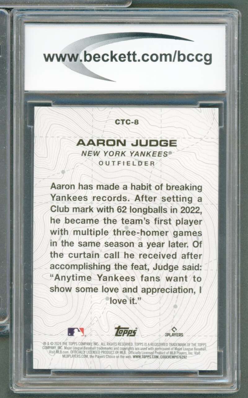 Aaron Judge Card 2024 Topps City To City #Ctc8 BGS BCCG 10 Image 2