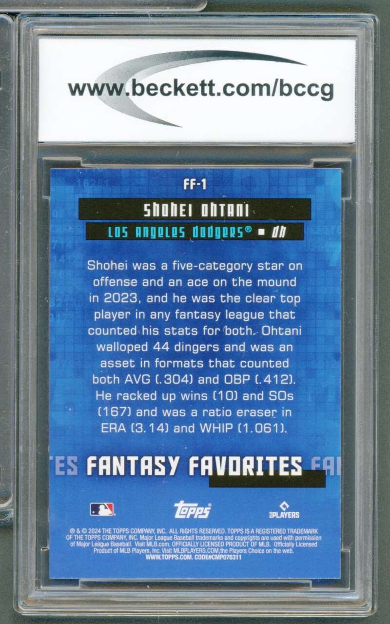 Shohei Ohtani Card 2024 Topps Fantasy Favorites #FF1 BGS BCCG 10 Image 2