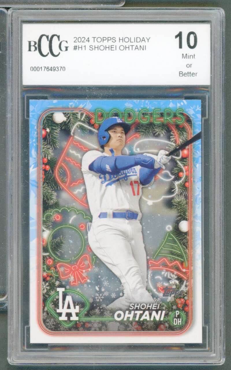Shohei Ohtani Card 2024 Topps Holiday #H1 BGS BCCG 10 Image 1