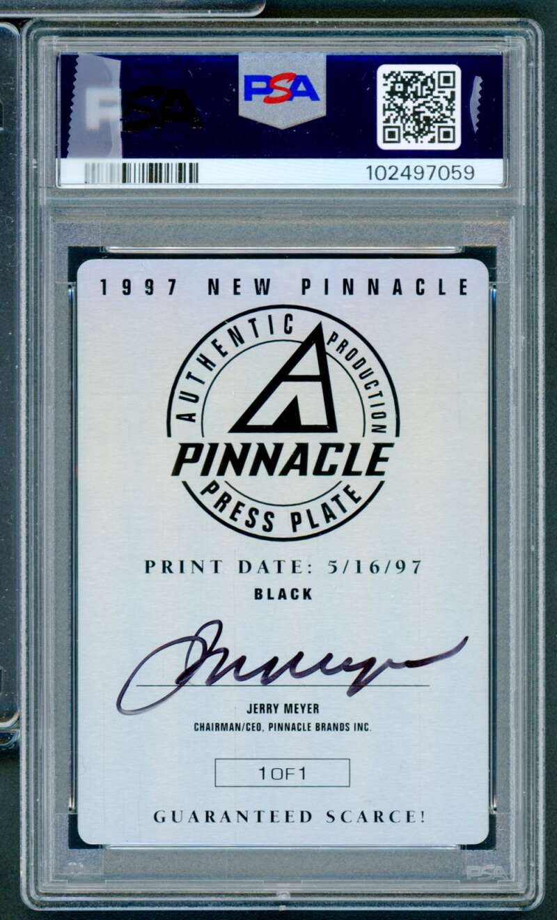 Jimmy Key Card 1997 New Pinnacle Back-Press Plate Black (1/1) #89 PSA Authentic Image 2