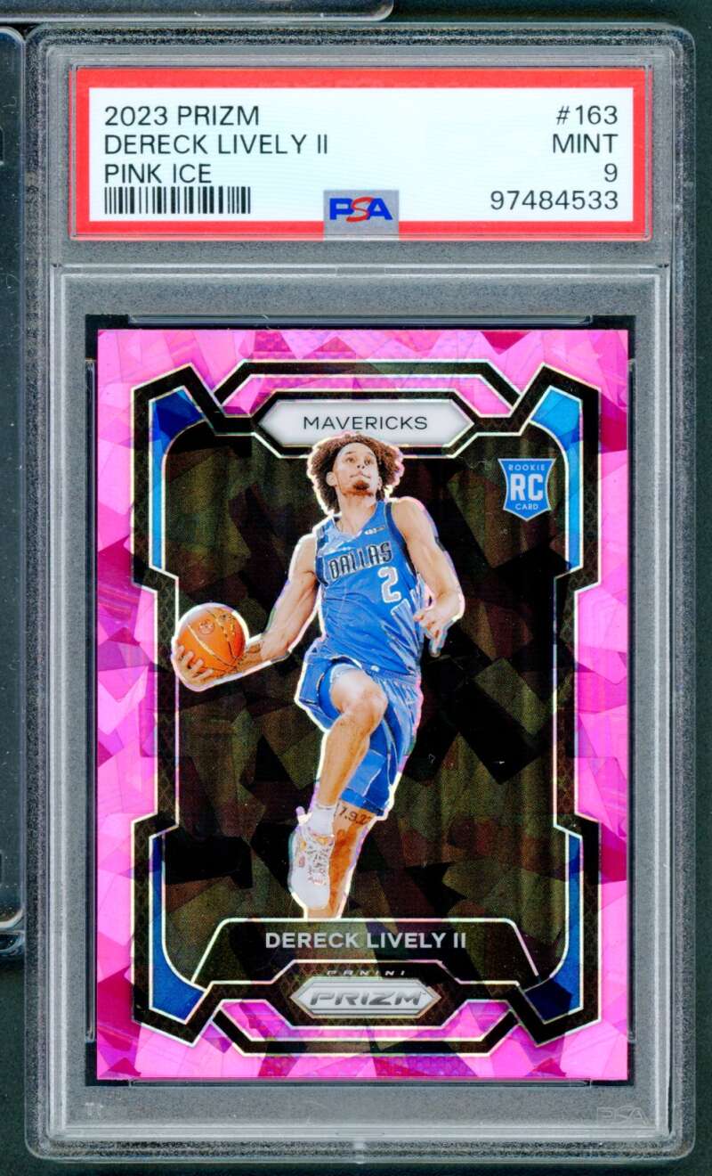 Dereck Lively II Rookie Card 2023-24 Prizm Pink Ice #163 PSA 9 Image 1