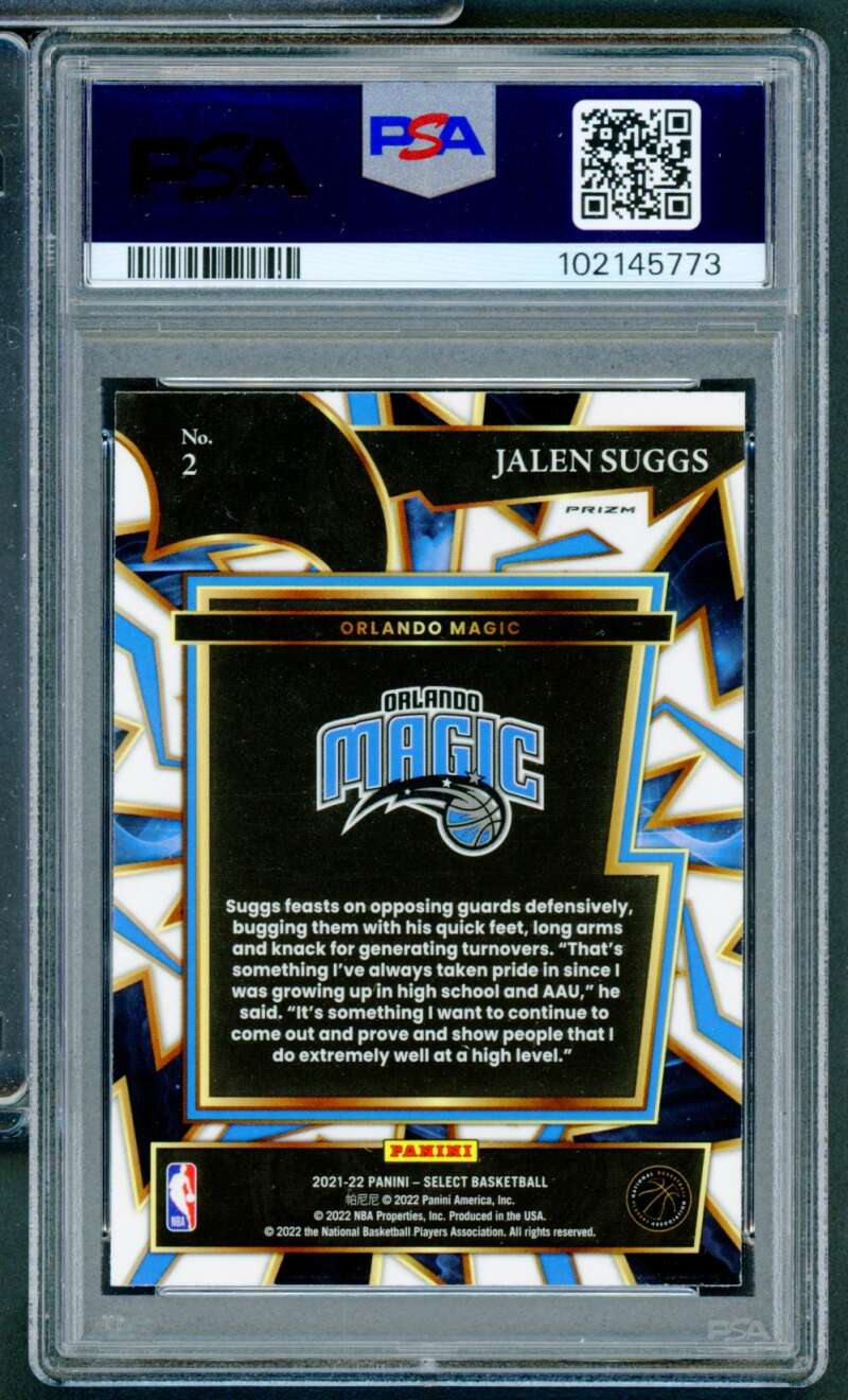 Jalen Suggs Rookie 2021-22 Select Turbo Charged Blue Prizm (pop 1) #2 PSA 10 Image 2