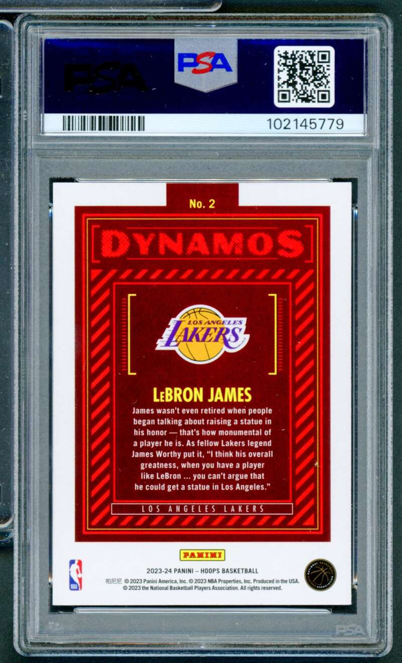 LeBron James Card 2022-23 Hoops Dynamos #2 PSA 9 Image 2