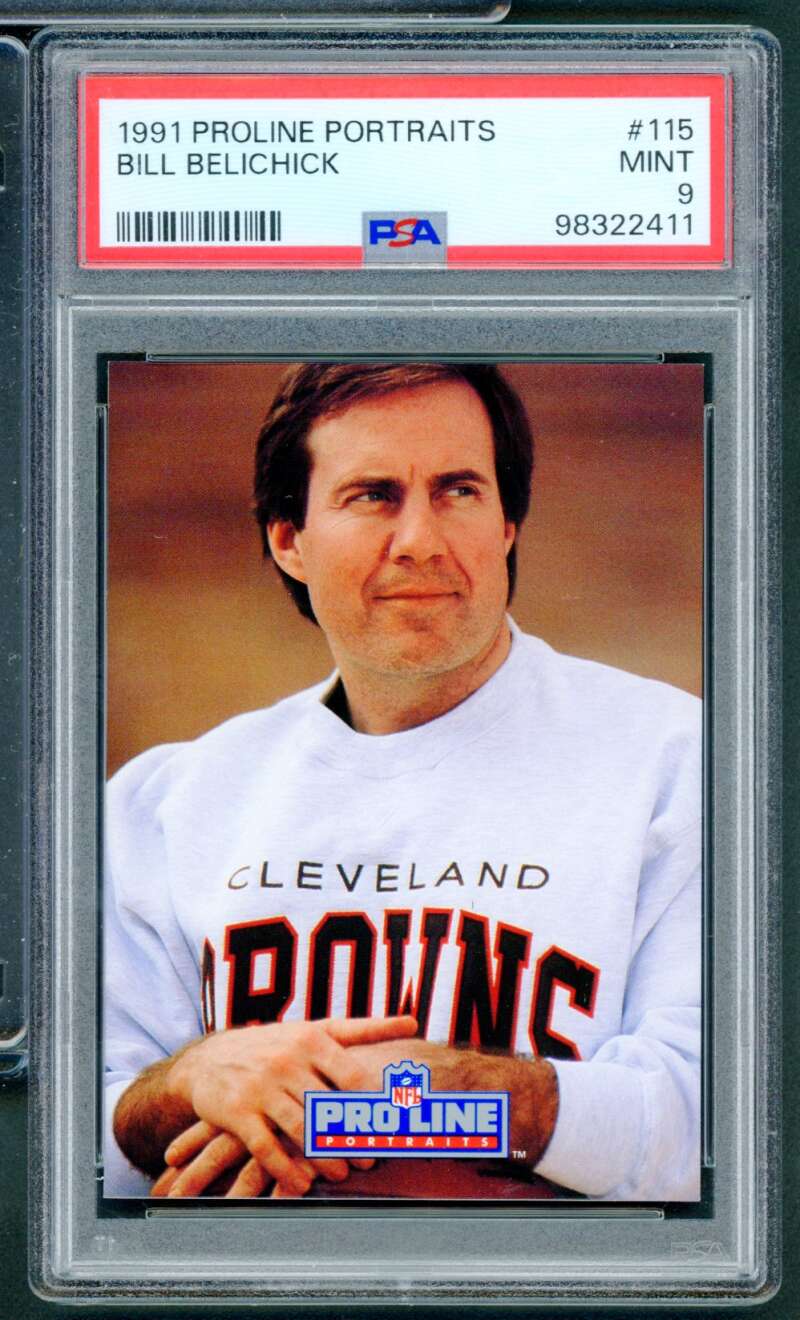 Bill Belichick Rookie Card 1991 Proline Portraits #115 PSA 9 Image 1