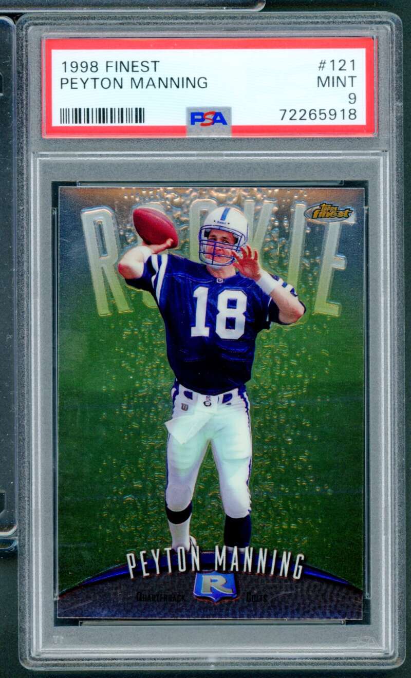 Peyton Manning Rookie Card 1998 Finest #121 PSA 9 Image 1