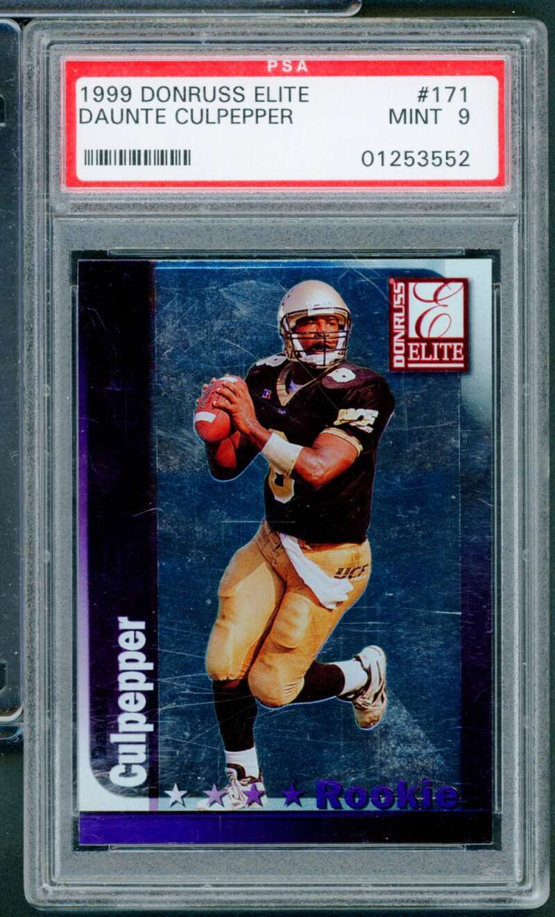 Daunte Culpepper Rookie Card 1999 Donruss Elite #171 PSA 9 Image 1