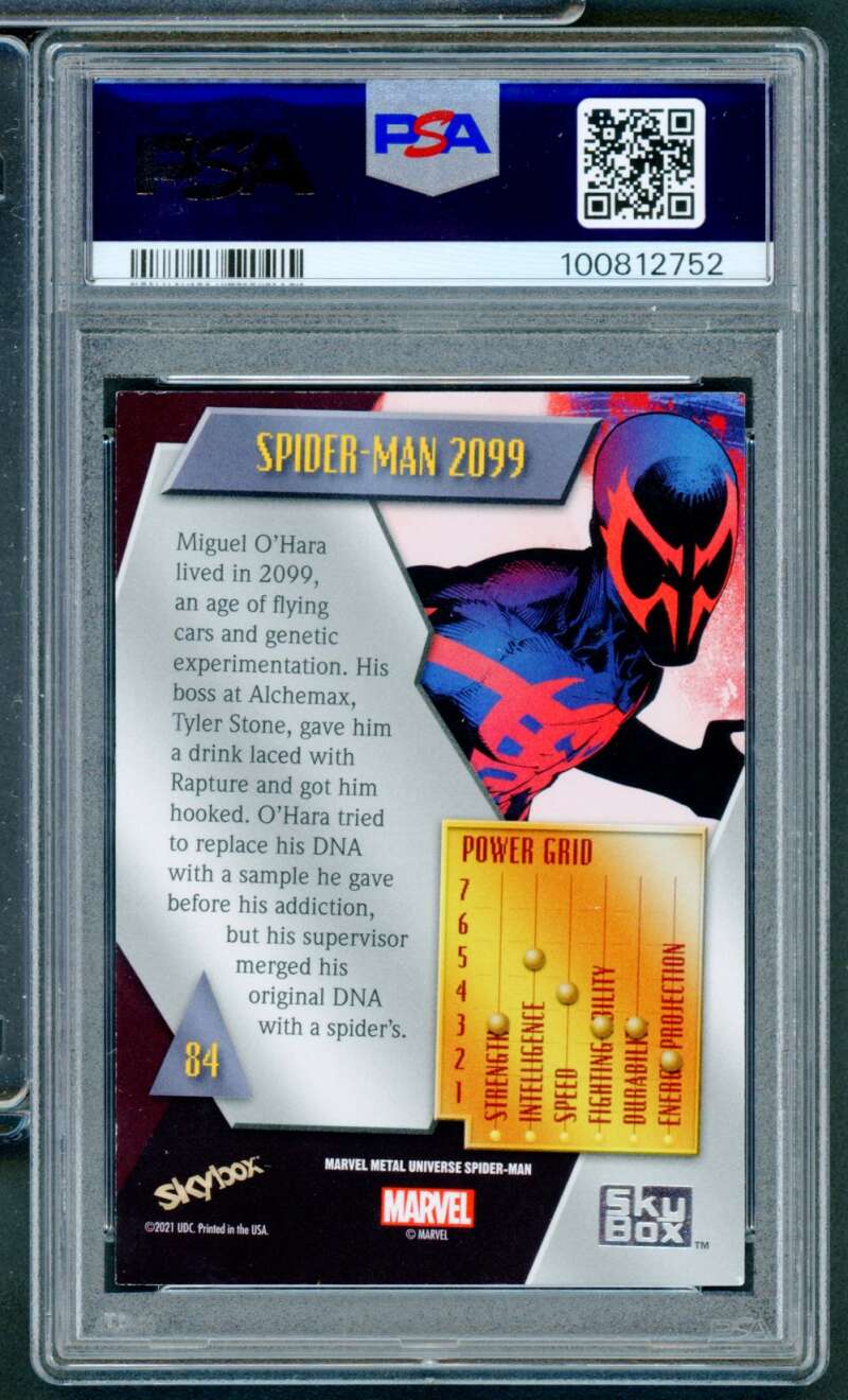 Spider-Man 2099 Card 2022 Marvel M/U S-M #84 PSA 8 Image 2