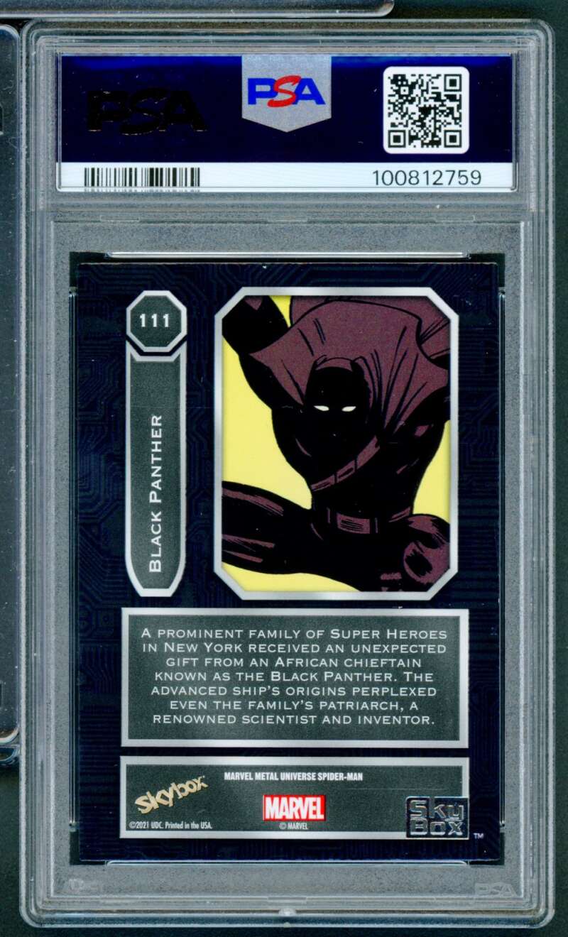 Black Panther Card 2022 Marvel M/U S-M #111 PSA 8 Image 2