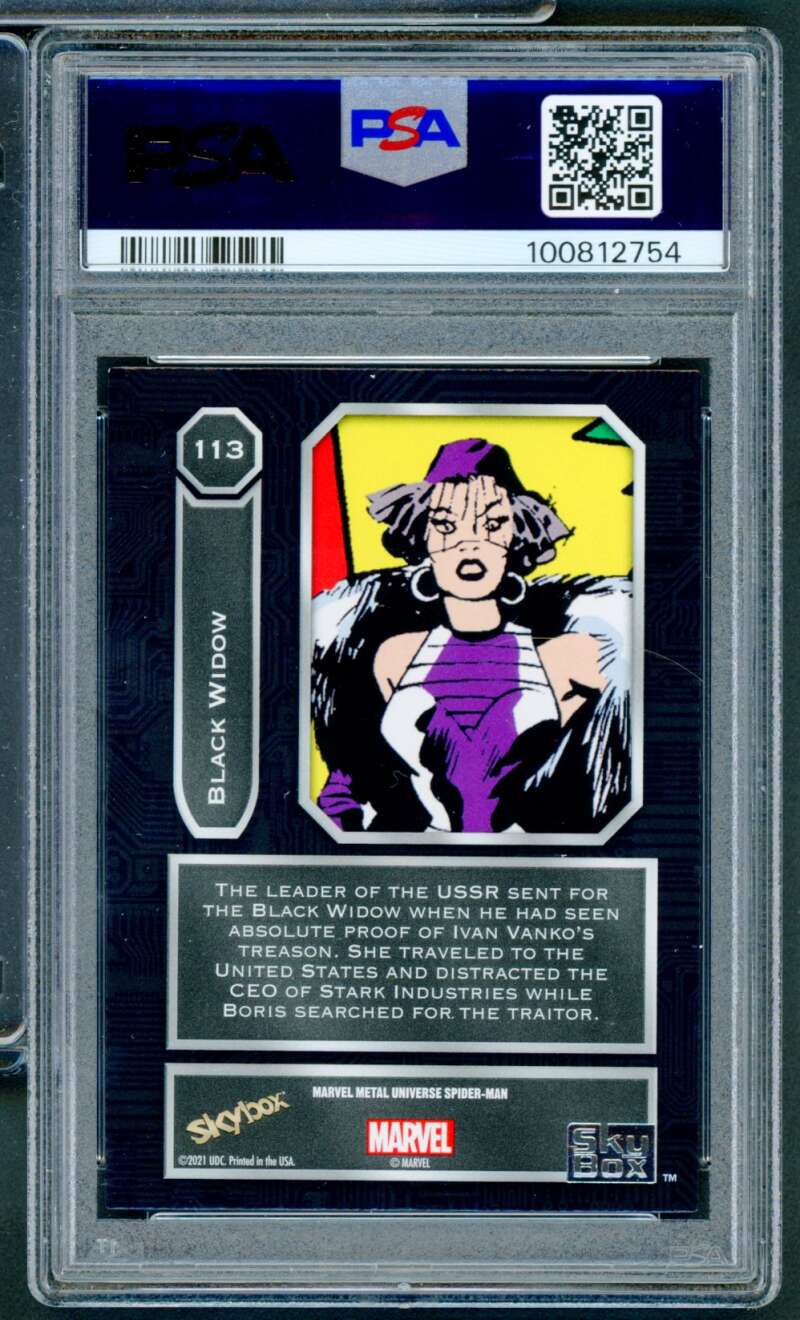 Black Widow Card 2022 Marvel M/U S-M #113 PSA 8 Image 2