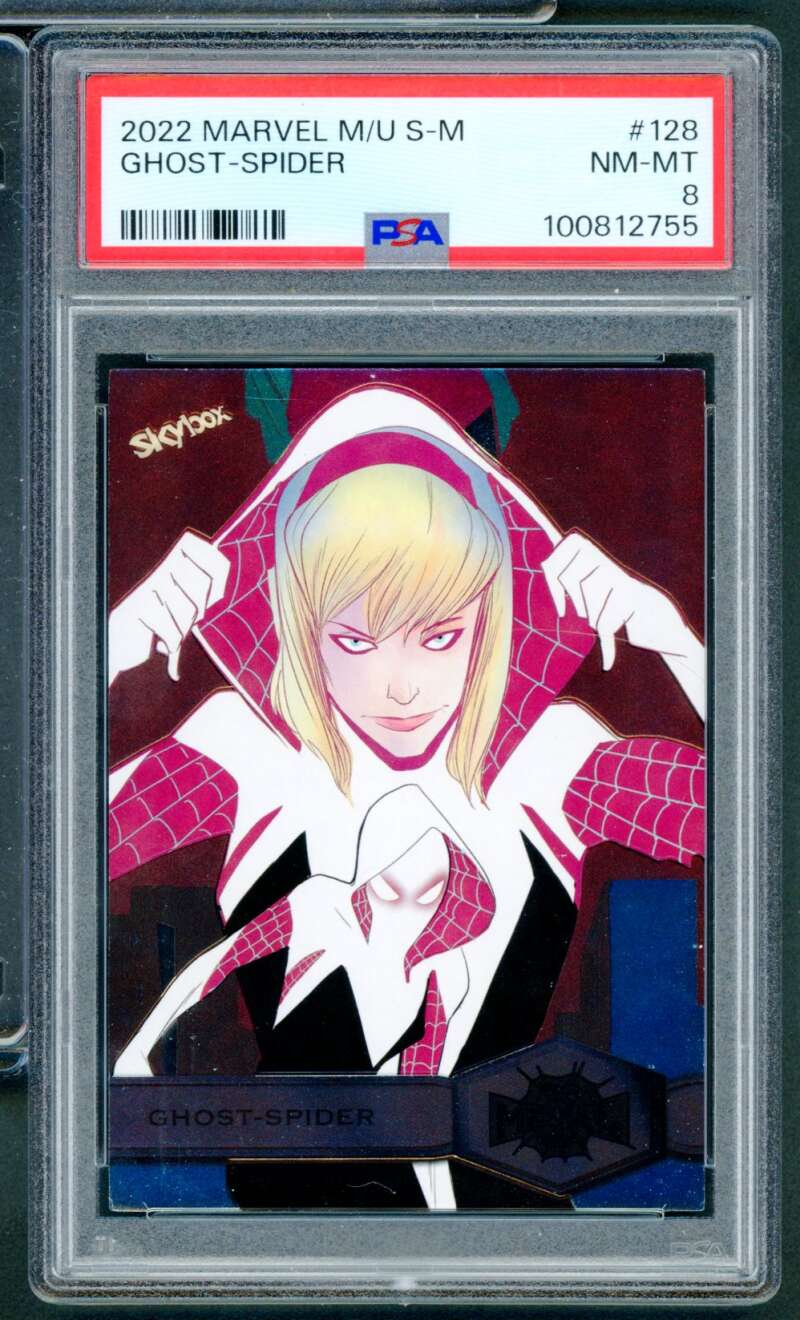 Ghost-Spider Card 2022 Marvel M/U S-M #128 PSA 8 Image 1