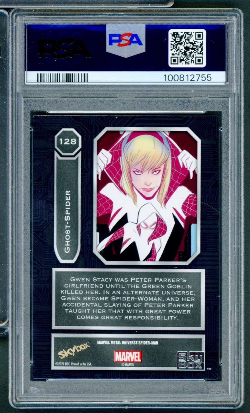 Ghost-Spider Card 2022 Marvel M/U S-M #128 PSA 8 Image 2