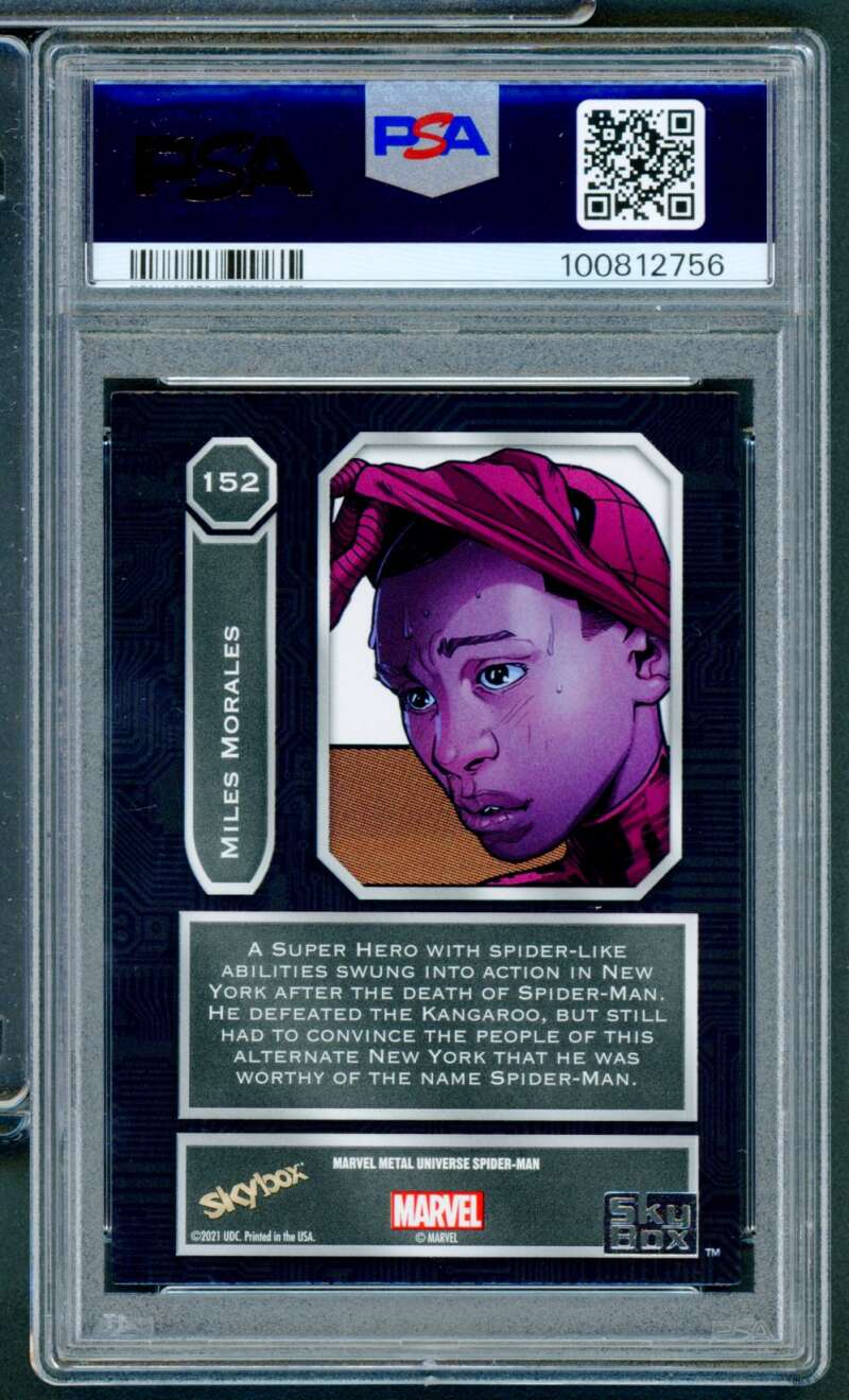 Miles Morales Card 2022 Marvel M/U S-M #152 PSA 9 Image 2