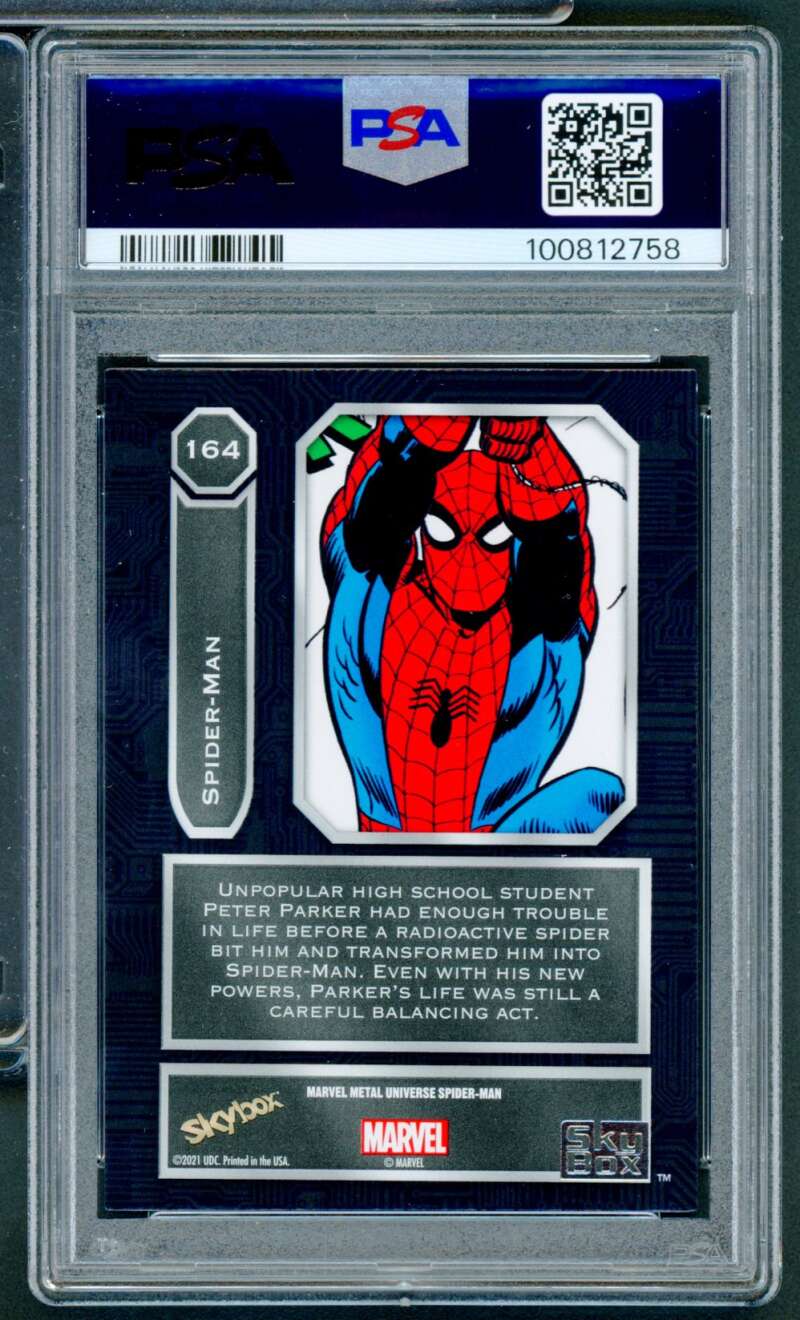 Spider-Man Card 2022 Marvel M/U S-M #164 PSA 9 Image 2